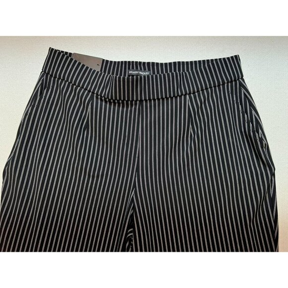 Hilary Radley Women's Tummy Control Pleated Pants Size XL Black White Stripe - Picture 4 of 11